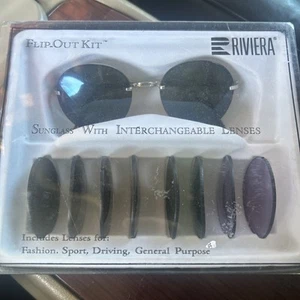 Vintage Riviera Sunglasses Flip Out with 5 Pair Colored lenses - Picture 1 of 11