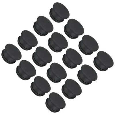 16 piezas tapones de silicona con orificio de bloqueo a presión 19 mm/0,75 pulgadas de diámetro negro Foto 1 de 4