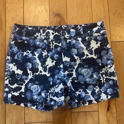Pantalones Cortos The Limited Shades Of Blue/White 5” Elastizados Florales Talla 8 Foto 1 de 4