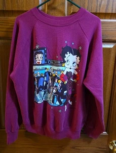 Vintage Betty Boop Theater Haymarket Cartoon Sweatshirt mit Rundhalsausschnitt Größe XL (OHNE ETIKETT) - Bild 1 von 3