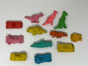Vintage Rubber Eraser Lot Diener, Cars, Trains, Dinosaurs, USED - Picture 1 of 13