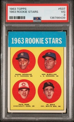 1963 TOPPS ROOKIE STARS #537 PETE ROSE ROOKIE RC PSA 3 - Image 1 of 2