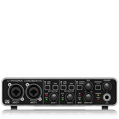 Behringer UMC204HD Audiophile 2x4, 24-Bit/192 kHz USB Audio/MIDI Interface with - Image 1 of 4