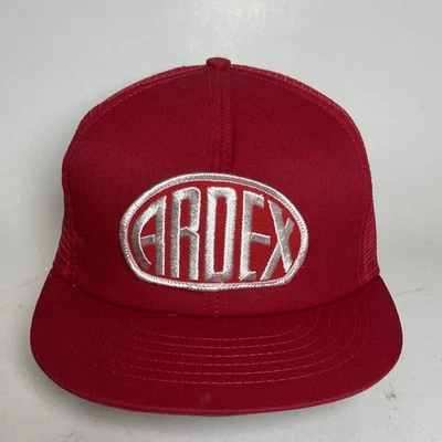 Vintage Ardex Patch Mesh Trucker Hat Cap Snapback Swingster Red Made In USA - Image 1 of 4