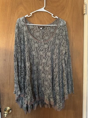 Top túnica de encaje surrealista para mujer talla 2, mediano a grande Foto 1 de 4