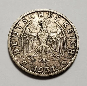 1931-J Germany 3 Reichsmark - .500 Silver - .2411 ASW - KM 74 - SKU-F7499 - Picture 1 of 4