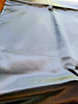 FABRIC REMNANT NOS LIGHT WEIGHT BLACK SATIN 1-1/3 YD X 52" - Image 1 of 3