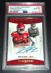 (#06/10) (POP 1) PSA 10 Rc Kareem Hunt Auto 2017 Panini SP GOLD Rookie Autograph - Foto 1 di 5