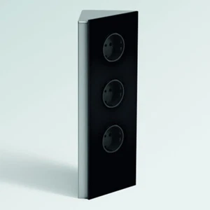 WIPO Power Eck G Steckdosenelement 3x Schuko Glas schwarz - Bild 1 von 2
