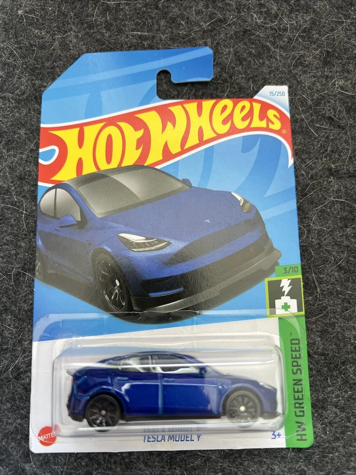 2024 Hot Wheels Tesla Model Y 15/250 HW Green Speed 3/10 Blue NEW  - Image 1 of 1