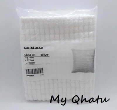 Funda Cojín Ikea GULLKLOCKA Blanca 20x20" Algodón Chenilla Nueva Foto 1 de 3