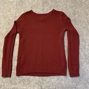Laura Scott Sweater Womens L Maroon Cable Knit Pullover - Picture 1 of 13
