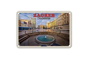Blechschild 18 x 12 cm Reise Schild: Zagreb Kroatien Hauptplatz Ban Jelacic - Bild 1 von 1