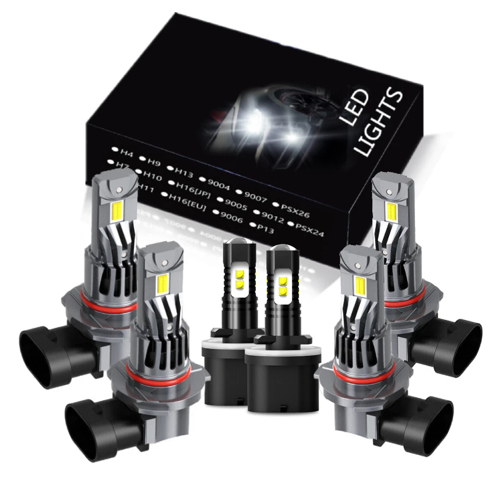 For 2002-2007 Buick Rendezvous Combo 6Pcs 9005+9006+880 LED Headlight Kit Bulbs — 第 1/4 张图片
