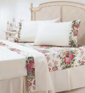 Gainsborough Rosewood Floral Sheet Set. 250TC. Rustic Charm. Floral Pattern - Picture 1 of 6