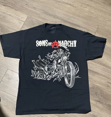 Sons Of Anarchy T Shirt L Black White Graphic Reaper TV Show Short Sleeve Mens - Image 1 of 3