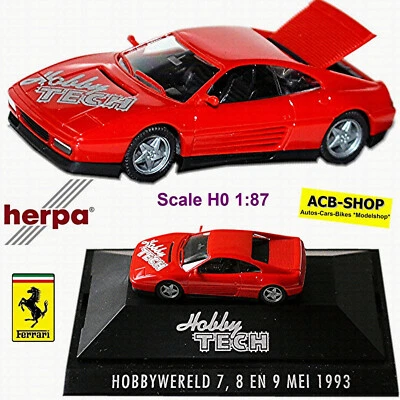 Ferrari 348tb Coupè Hobby Tech Rosso Sondermodel 1:87 Herpa High-Tech PC - Immagine 1 di 4