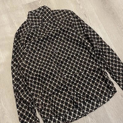 Camisa Kenneth Cole Gótica Floral Abotonada Púrpura Perla A Presión L/S Hombres S Y2K Foto 1 de 4