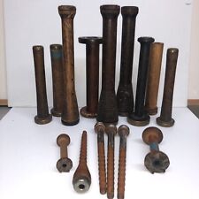 Vintage Lot of Wood Spools Spindles Bobbins