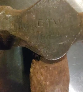 Vintage GTW  Ball Peen Hammer Drop Forged Blacksmith Tools 9" - Picture 1 of 8