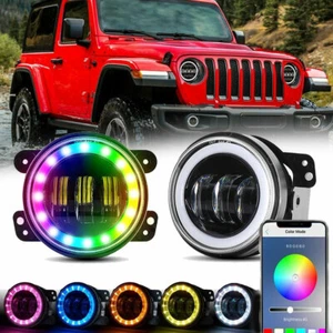 4" Inch Round Fog Lights 60W LED Drivimg Bump Lamp RGB For 2011-2014 Ford F-150 - Picture 1 of 10