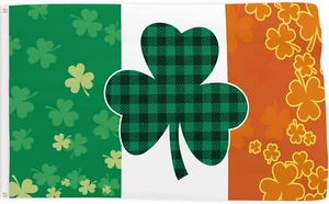 St Patricks Day Flag 3X5 Ft Double Printed Irish Flag Holiday Shamrocks Party Su - Picture 1 of 8