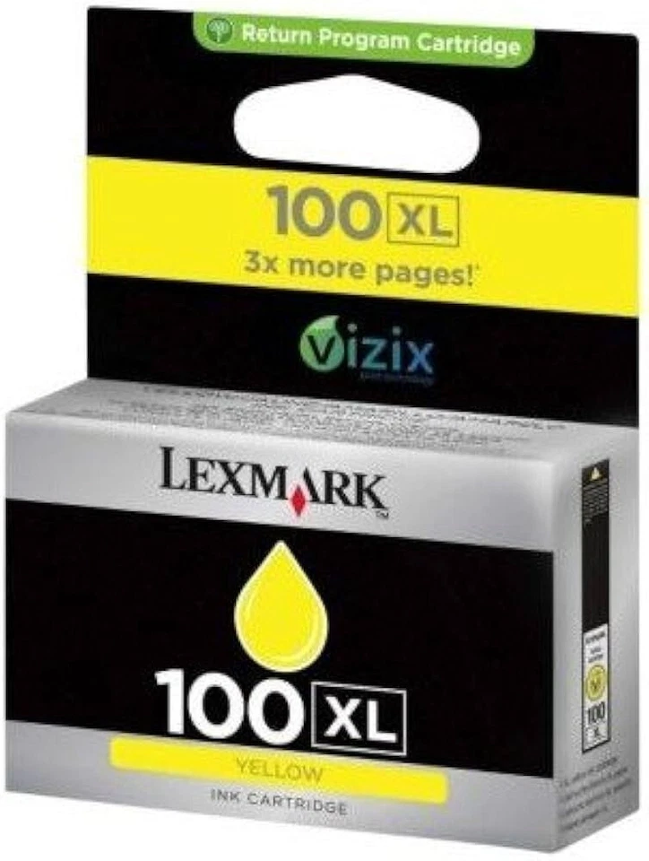 GENUINE AUTHENTIC LEXMARK 100XL YELLOW INK CARTRIDGE 14N1071E - Image 1 of 1
