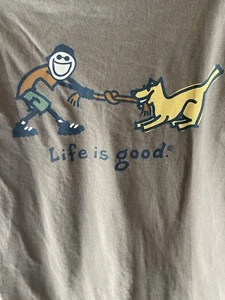 Life Is Good T Shirt Youth Boys Medium 10 Boy and Dog Long Sleeve Graphic Tee - Picture 1 of 7
