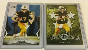 (2) JOSH ALLEN 2018 LEAF DRAFT "1ST EVER PRINTED" ROOKIE CARDS! WYOMING/ BILLS - Picture 1 of 2
