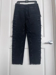 Temu Men/Youth Boy Solid Black Jeans Medium W32X30 Preowned Good Condition - Picture 1 of 5