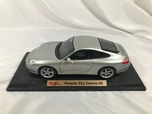1998 Maisto 1/18 Porsche 911 Carrera 4S silber/grau funktionstüchtig Türen/Motorhaube/Kofferraum - Bild 1 von 19