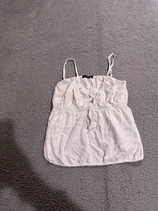 Brandy Melville Tank Top Womens One Size White Lightweight Edith Lace Summer - Picture 1 of 7