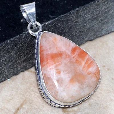 Colgante enchapado en plata 925 Sunstone 1,6" aspecto elegante JW Foto 1 de 3