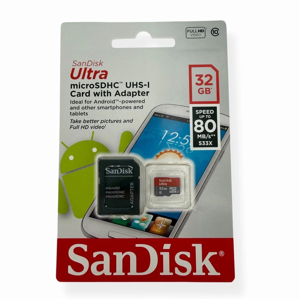 SanDisk Mobile Ultra Class10 32GB microSD micro SDHC UHS-I U1 Flash Memory Card - Image 1 of 4