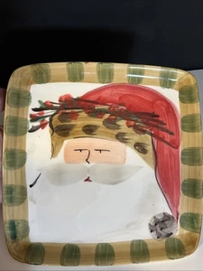 Plato de ensalada Vietri Old St. Nick 8,5” cuadrado Italia plato Santa LEER - Imagen 1 de 7