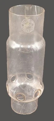 Ancien verre de lampe XIXème pour lampe à gaz ou pétrole ø4.8cm / Ht : 17.5cm - Photo 1/4