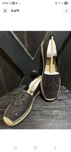 TORY BURCH PERFECT BLACK EVERLY ROYAL SUEDE ESPARDRILLES SIZE 10 - Picture 1 of 5