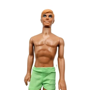Vintage 1975 Malibu Ken Barbie Doll in Green Swimsuit Molded Blonde Hair - Picture 1 of 5