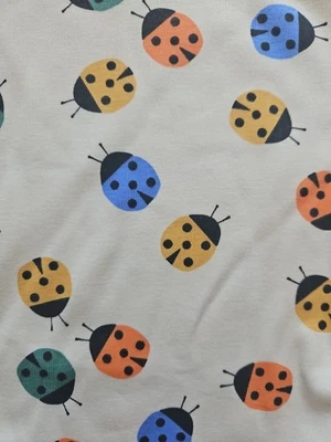 NWT HANNA ANDERSSON ECRU LADYBUGS ORGANIC LONG JOHN PAJAMAS 140 10 - Image 1 of 4