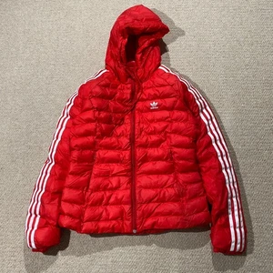 Adidas gefütterte Jacke Damengröße 12 UK Medium rot weiß Trefoil - Bild 1 von 14
