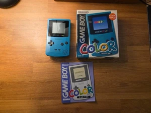 Nintendo Game Boy Color Handheld Console Teal Blue Complete in Box CIB US SELLER - Picture 1 of 12