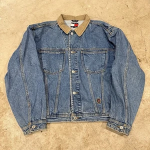 Vintage 90s Y2K Tommy Hilfiger Denim Jeansjacke Herren Größe L Blau - Bild 1 von 6