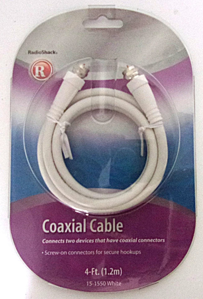 Radio Shack #15-1550 Coaxial Cable 4 FT Extension HDTV     NEW - Image 1 of 1