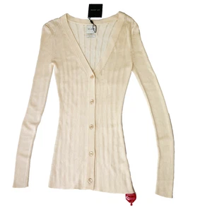ST. John Women's Ribbed V-Neck Cardigan Sweater Size XS - NWT Reg $595 - Picture 1 of 9