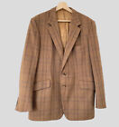Dege Savile Row Bespoke Vintage Tartan Check Plaid  Brown Tweed Blazer Jacket
