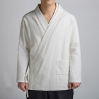 Chinese Casual Linen Tang Suit Jacket Martial Art Kung Fu Coat Tai Chi Men Top