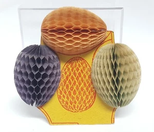 Honeycomb Paper Easter Egg Decoration Fold Out Tissue 3D Antique - Picture 1 of 23