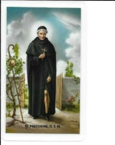 Holy Card of St. Peregrine Patron Those w/Cancer Plus a 1" Medal of S. Peregrine - Picture 1 of 4