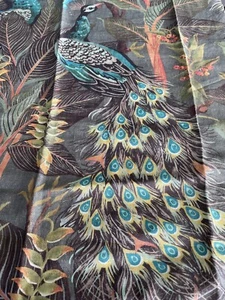 Designer Exclusive Fabric Catherine Martin Royal Peacock Sepia 100% LINEN - Picture 1 of 8