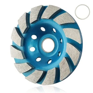 Disco mola granito cemento diamantato 4 pollici 5/8" turbo per lucidatura - Foto 1 di 7